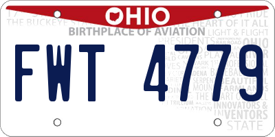 OH license plate FWT4779