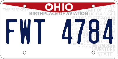 OH license plate FWT4784