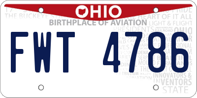 OH license plate FWT4786