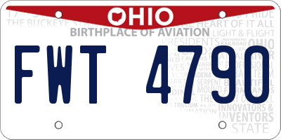 OH license plate FWT4790