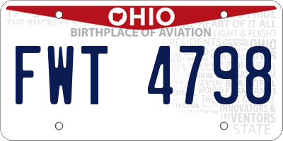 OH license plate FWT4798