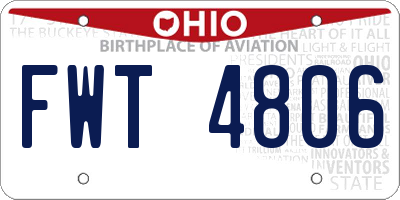 OH license plate FWT4806