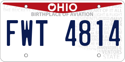 OH license plate FWT4814