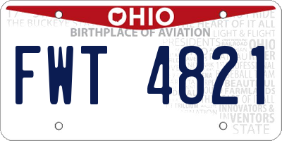 OH license plate FWT4821