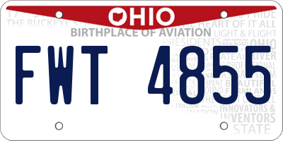 OH license plate FWT4855