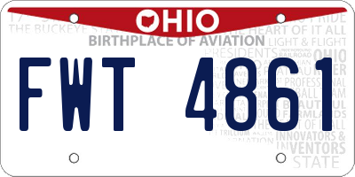 OH license plate FWT4861