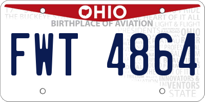 OH license plate FWT4864