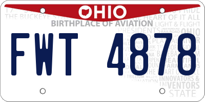 OH license plate FWT4878