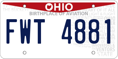 OH license plate FWT4881