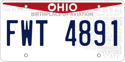 OH license plate FWT4891