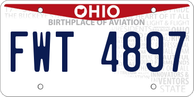 OH license plate FWT4897