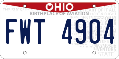 OH license plate FWT4904