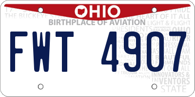 OH license plate FWT4907