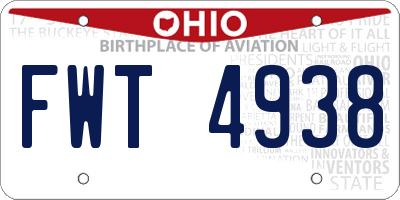 OH license plate FWT4938