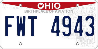 OH license plate FWT4943