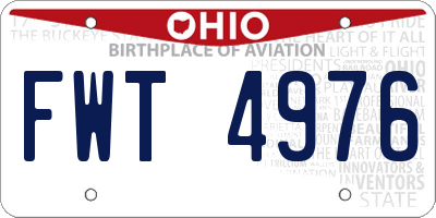 OH license plate FWT4976