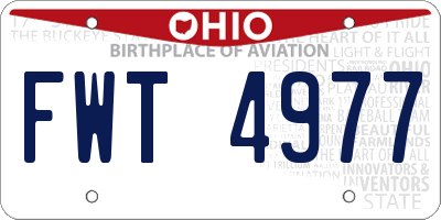 OH license plate FWT4977