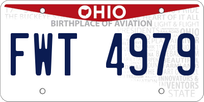 OH license plate FWT4979
