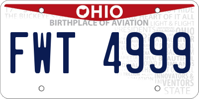 OH license plate FWT4999