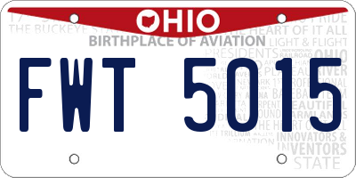 OH license plate FWT5015