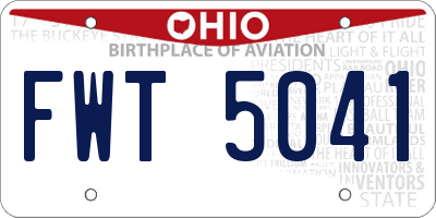 OH license plate FWT5041