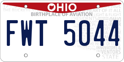 OH license plate FWT5044