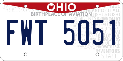 OH license plate FWT5051