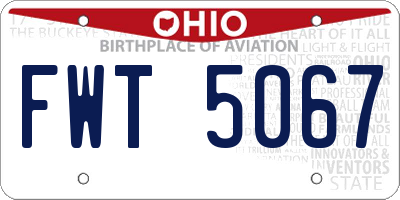 OH license plate FWT5067