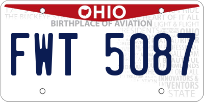 OH license plate FWT5087