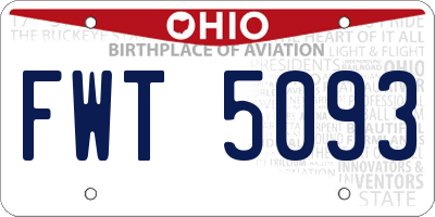 OH license plate FWT5093