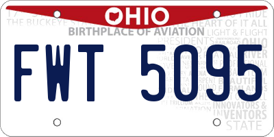 OH license plate FWT5095