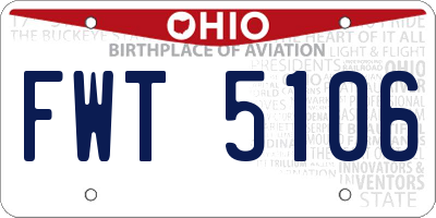 OH license plate FWT5106