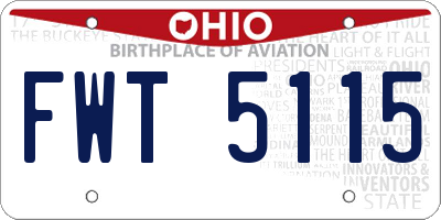 OH license plate FWT5115