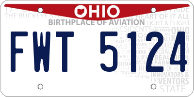 OH license plate FWT5124