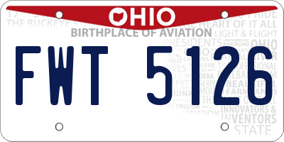 OH license plate FWT5126