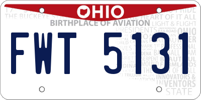 OH license plate FWT5131
