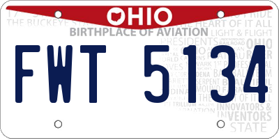 OH license plate FWT5134