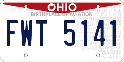 OH license plate FWT5141