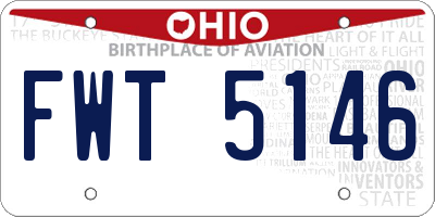 OH license plate FWT5146