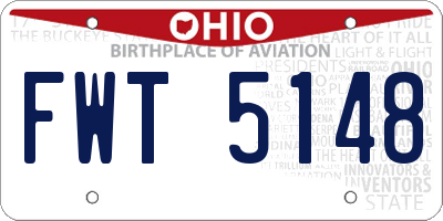 OH license plate FWT5148