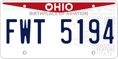 OH license plate FWT5194