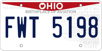 OH license plate FWT5198
