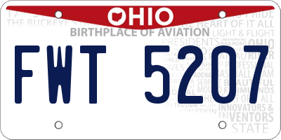 OH license plate FWT5207