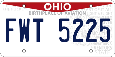 OH license plate FWT5225