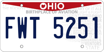 OH license plate FWT5251