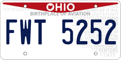 OH license plate FWT5252