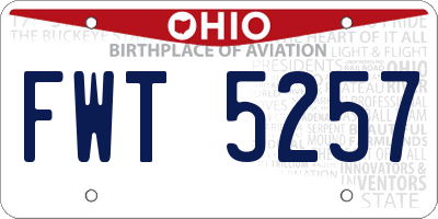 OH license plate FWT5257