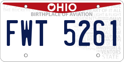 OH license plate FWT5261