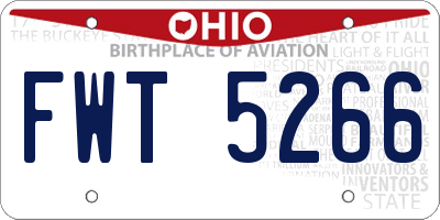 OH license plate FWT5266