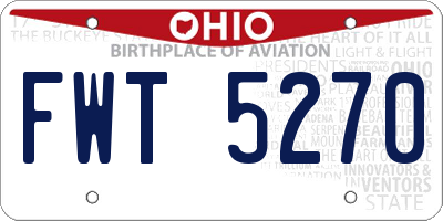 OH license plate FWT5270